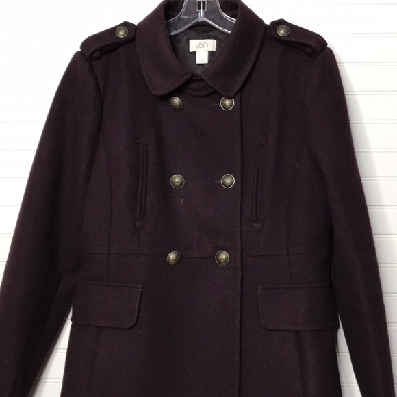 LOFT Jackets & Blazers - Ann Taylor Loft beautiful Eggplant woman’s peacoat